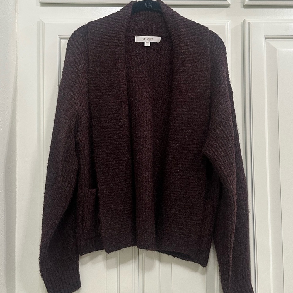 Anthropologie Burgundy Cardigan Sweater